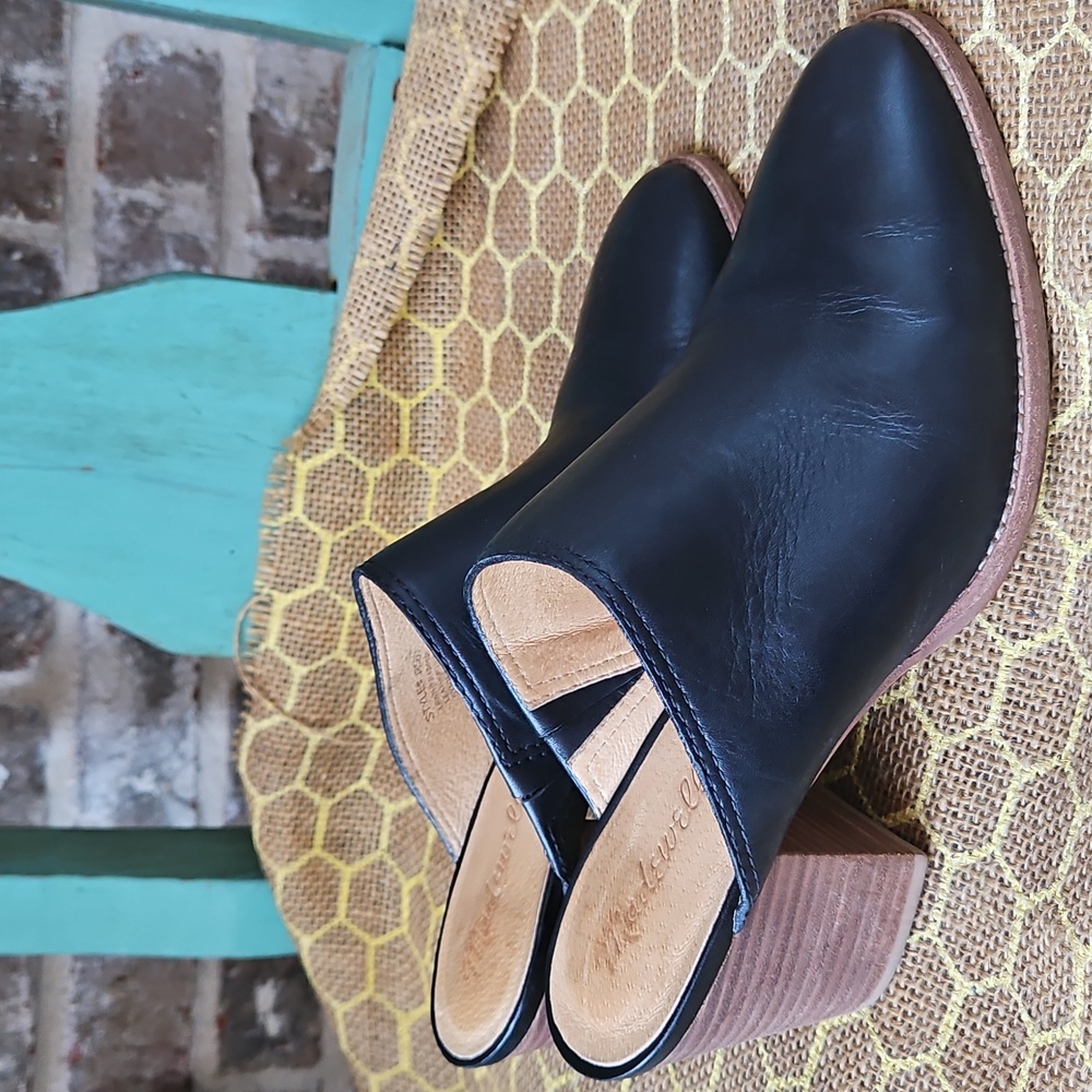 Madewell The Harper Black Leather Mules Clogs - Picture 4 of 6